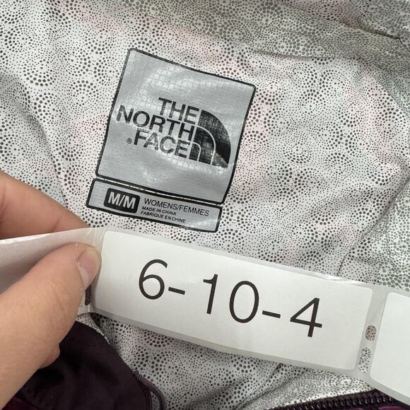 The North Face Jacket Womens Medium Purple Pink Hooded Full Zip Windbreaker Rain - Picture 3 of 8